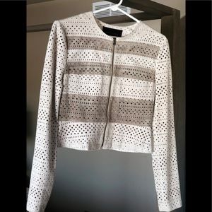 BCBGMAXAZRIA suede perforated jacket